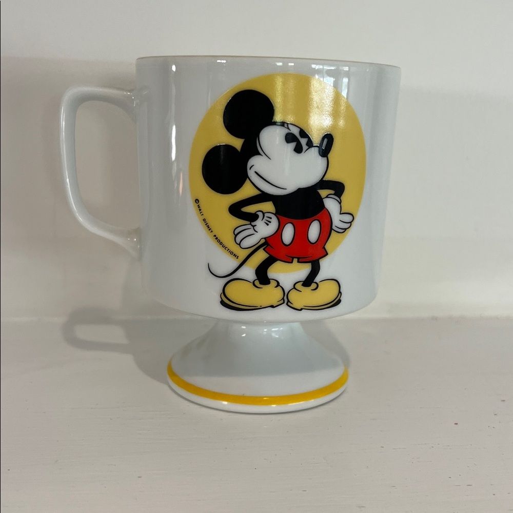 Disney Mickey Mouse White and Yellow Mug